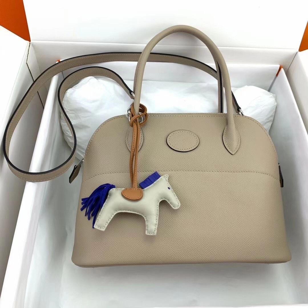 Hermes Bolide 27cm Handbag In Grey Epsom Leather